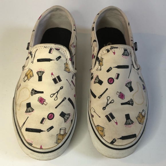 Vans Asher makeup cream coloured slip on woman’s shoes size 6 - Picture 14 of 16